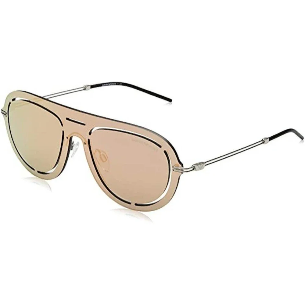 Emporio Armani EA 2057 Grey Rose Gold Men's Aviator Sunglasses